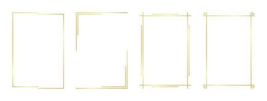 rectangle gold frame vector