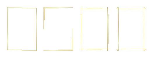 rectangle gold frame vector