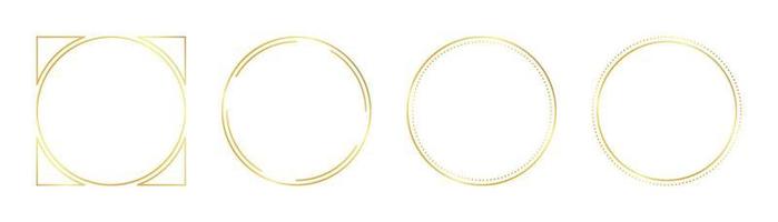 circle gold frame vector