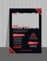 Fitness gym a4 flyer template design vector