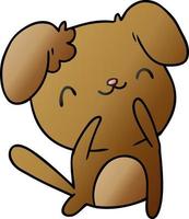 gradient cartoon kawaii of a cute dog vector