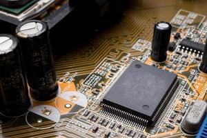 Computer circuit board, electronic technology background. photo