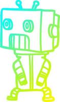 cold gradient line drawing cartoon robot vector