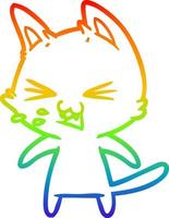 arco iris gradiente línea dibujo dibujos animados gato silbido vector