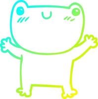 cold gradient line drawing cartoon frog vector