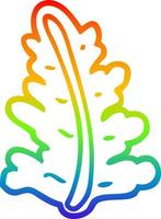 rainbow gradient line drawing cartoon leaf vector