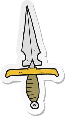 sticker of a cartoon dagger