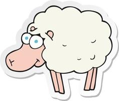 sticker of a funny cartoon sheep vector