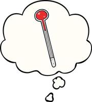 cartoon thermometer and thought bubble vector