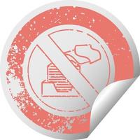 distressed circular peeling sticker symbol paperless office symbol vector