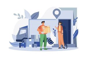 Door-to-door delivery Illustration concept on white background vector