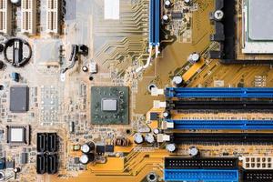 Computer circuit board, electronic technology background. photo