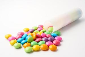 Colorful candies on a white background. photo