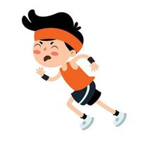 ilustración de dibujos animados de un niño pequeño corriendo vector