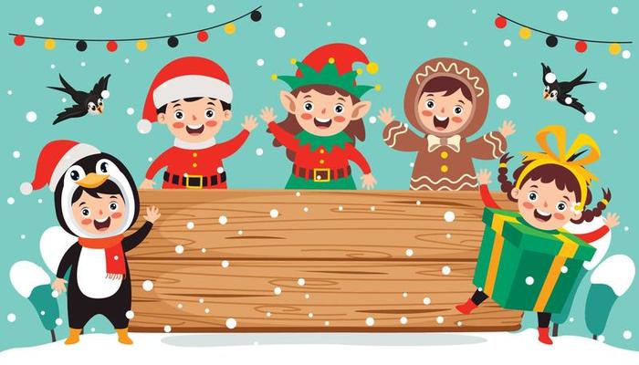 Kids Christmas Party Vector Art, Icons, and Graphics for Free Download