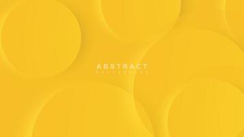 fondo abstracto web con capa de corte de papel amarillo círculo 3d vector