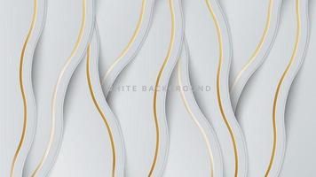 White abstract elegant modern Background with wave gradient design style and gold line vector