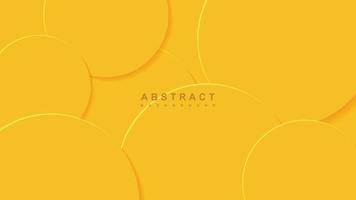 Abstract Background with 3d circle yellow papercut layer vector