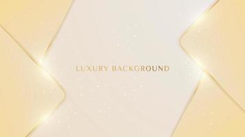 Elegant background with line golden elements Realistic luxury paper cut style 3d modern concept vector