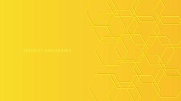 Abstract Yellow Hexagon Honeycomb Light and Shadow Vector Background