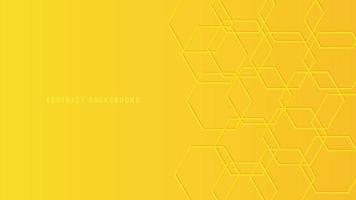 Abstract Yellow Hexagon Honeycomb Light and Shadow Vector Background