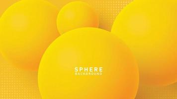 Abstract Dynamic 3D Spheres Yellow Bubble Background Presentation Vector Template