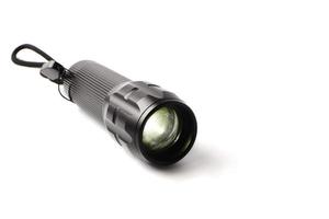 LED Flashlight on a white background, Free space for text. photo