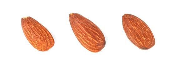 almonds natural roasted isolated on white background photo