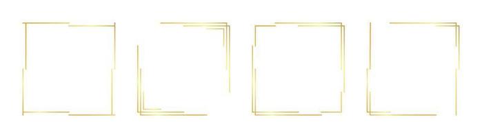 marco dorado cuadrado vector
