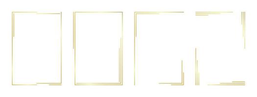 rectangle gold frame vector