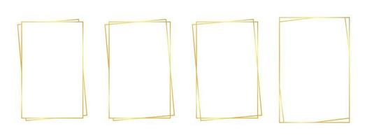 rectangle gold frame vector