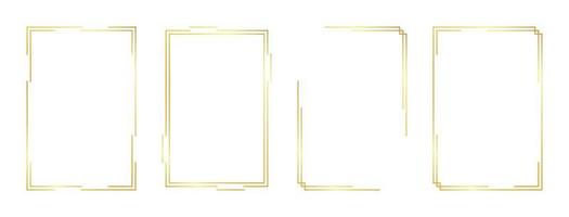 rectangle gold frame vector