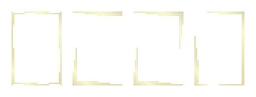 rectangle gold frame vector