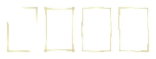 rectangle gold frame vector