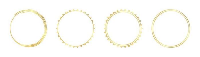 circle gold frame vector