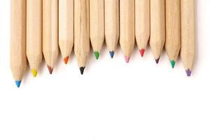 Color pencils on white background. Free space for text photo