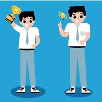 SENIOR HIGH SCHOOL CHARACTER FOR PRESENTATION vector