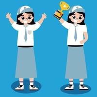 SENIOR HIGH SCHOOL CHARACTER FOR PRESENTATION vector