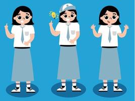 SENIOR HIGH SCHOOL CHARACTER FOR PRESENTATION vector