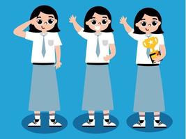 SENIOR HIGH SCHOOL CHARACTER FOR PRESENTATION vector