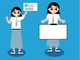 SENIOR HIGH SCHOOL CHARACTER FOR PRESENTATION vector