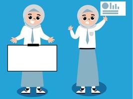 SENIOR HIGH SCHOOL CHARACTER FOR PRESENTATION vector