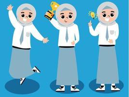 SENIOR HIGH SCHOOL CHARACTER FOR PRESENTATION vector