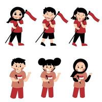 Indonesia Independence Day children illustration vector