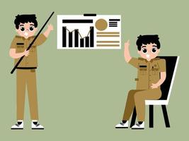 Civil Servant as Indonesian Teacher Character vector