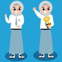 SENIOR HIGH SCHOOL CHARACTER FOR PRESENTATION vector