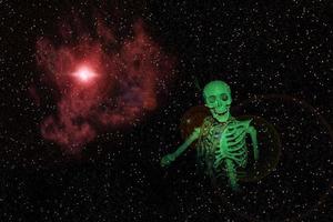 nebula in galaxy and skeleton,abstract background. photo
