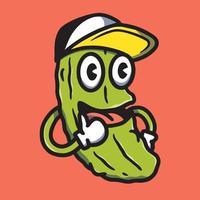 Hand drawn cute pickle illustration vector