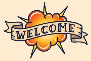 Hand drawn colorful welcome banner illustration vector