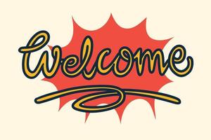 Hand drawn colorful welcome banner illustration vector